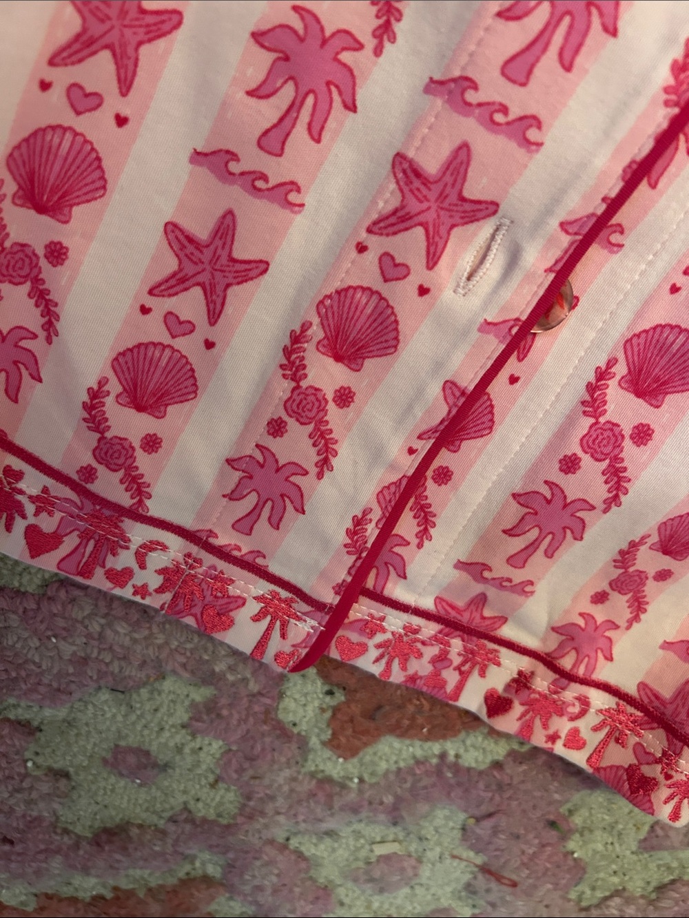 NWTags Pink Palm Puff pink Pajama Top ✨Size Small✨ - Picture 5 of 5